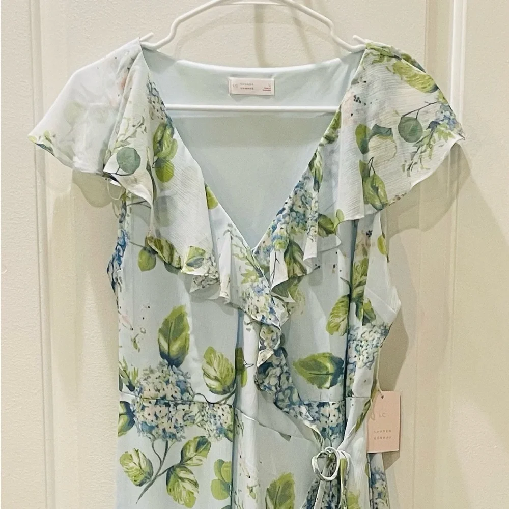 NEW…LC Lauren Conrad Floral Wrap Midi Dress - Picture 3 of 4